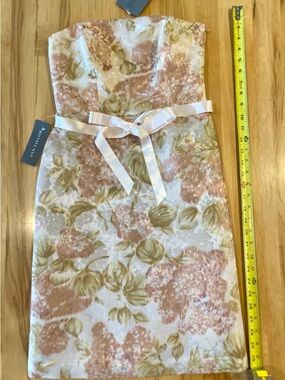 Ann Taylor Strapless Satin Dress in Light Pink